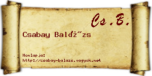 Csabay Balázs névjegykártya